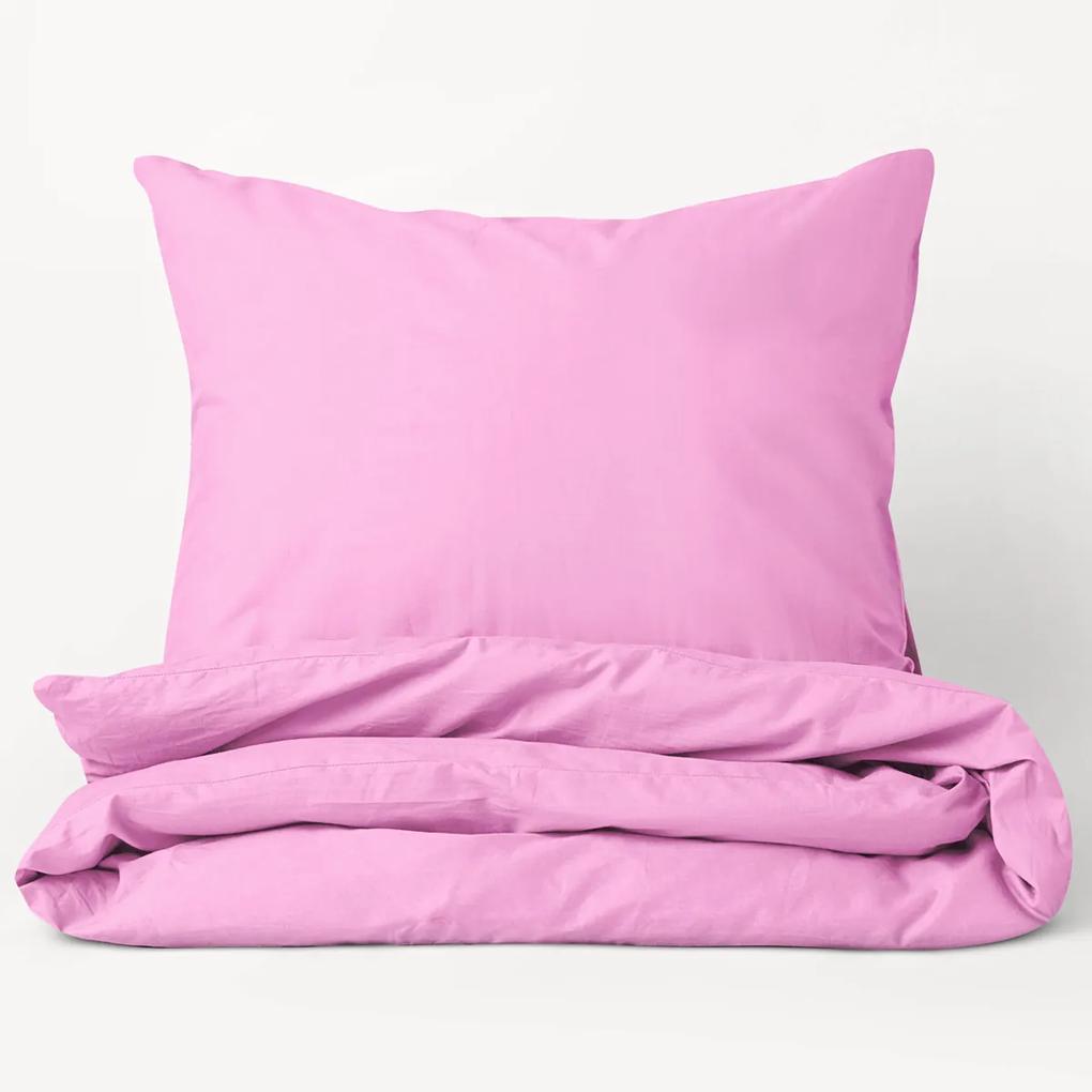 Goldea lenjerie de pat din 100% bumbac - roz 140 x 200 și 70 x 90 cm