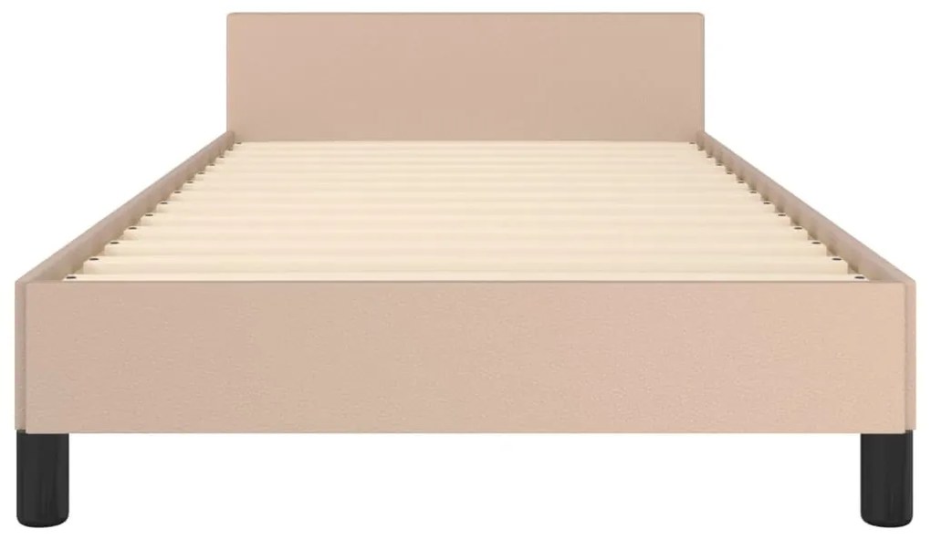 Cadru de pat cu tablie, cappuccino, 80x200 cm, piele ecologica Cappuccino, 80 x 200 cm
