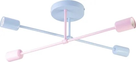 Lustru aplicat CAMBRIDGE 4xE27/15W/230V albastru/roz