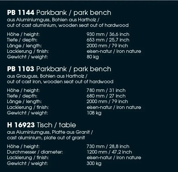 Banca exterior realizata manual din fonta si lemn masiv PB 1103