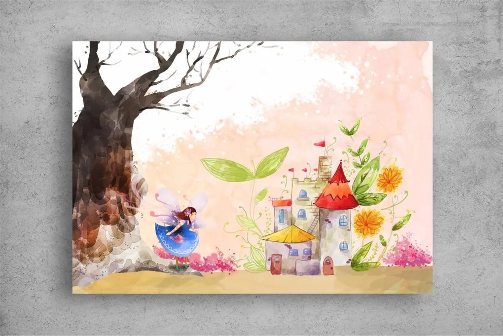 Tablouri Canvas - Copii - Fetita si castelul