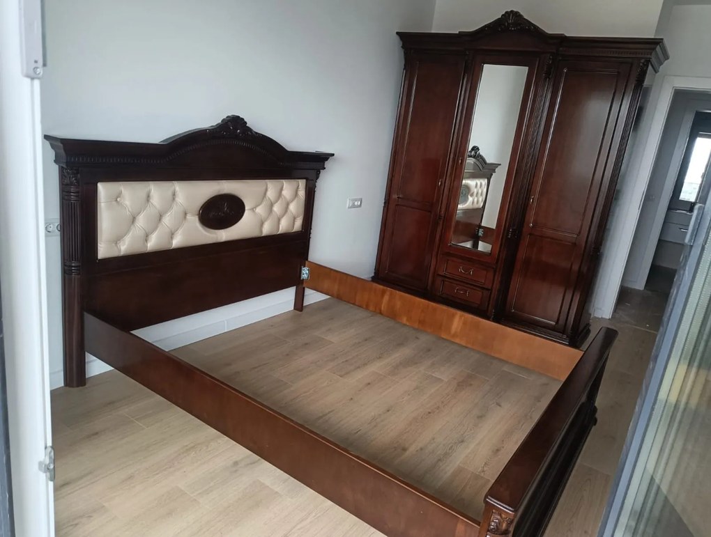 Dulap lemn masiv Briston 4 usi si 2 sertare, 240 × 68 × 233 cm
