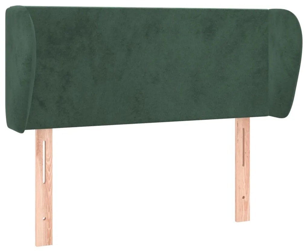 3116897 vidaXL Tăblie de pat cu aripioare verde închis 83x23x78/88 cm catifea