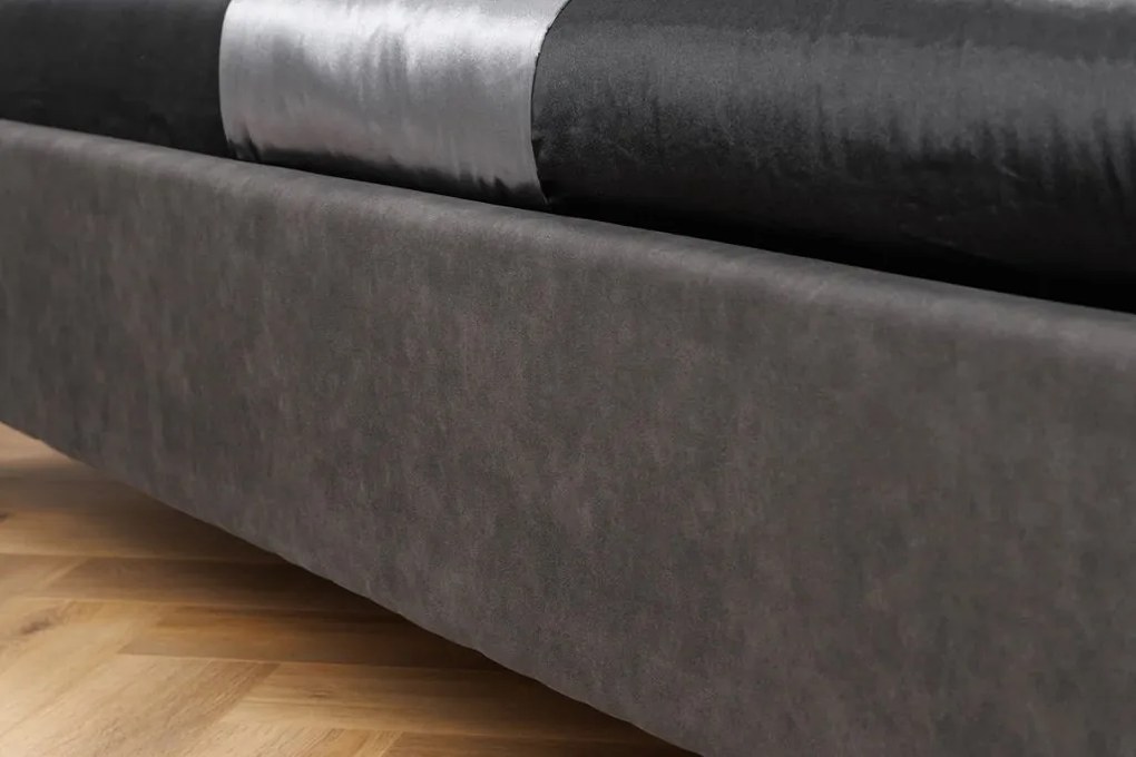 Pat dublu tapitat Kensington 160x200cm, gri inchis A-6540605 VC