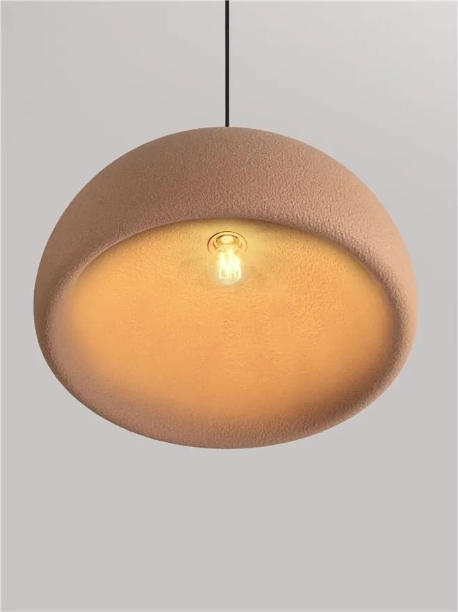 Lustra suspendata cu textura granulata Davo 50cm, rosu caramiziu