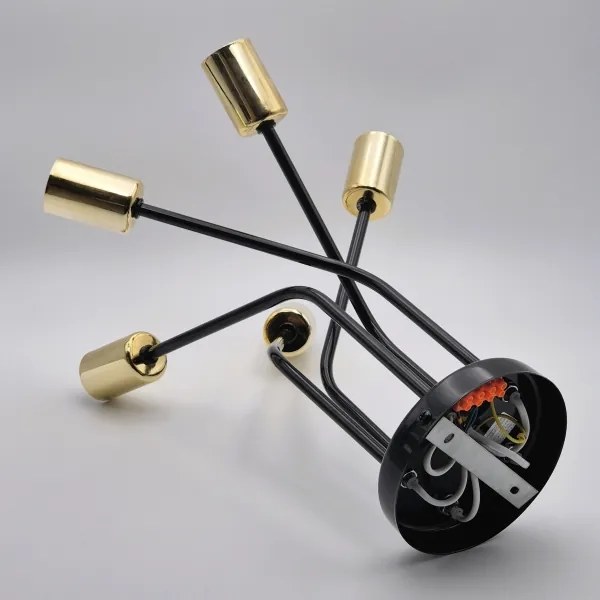 Lustră pe tijă PRIYA 5xE27/15W/230V negru