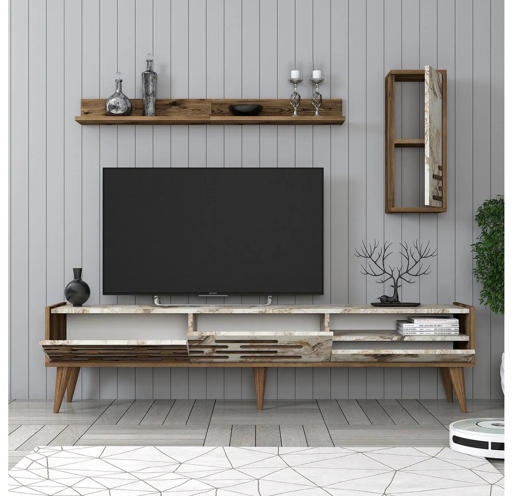 Mobilier living Tonase (Nuc + alb + marmură) . 1095658