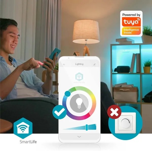 Corp de iluminat LED RGBW dimabil LED/18W/230V 2700-6500K Wi-Fi Nedis WIFILAC31WT