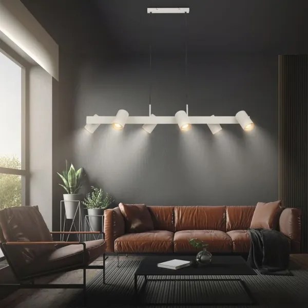 Briloner 4058064 - Lustra suspendată pe cablu ERA 6xGU10/10W/230V, crem