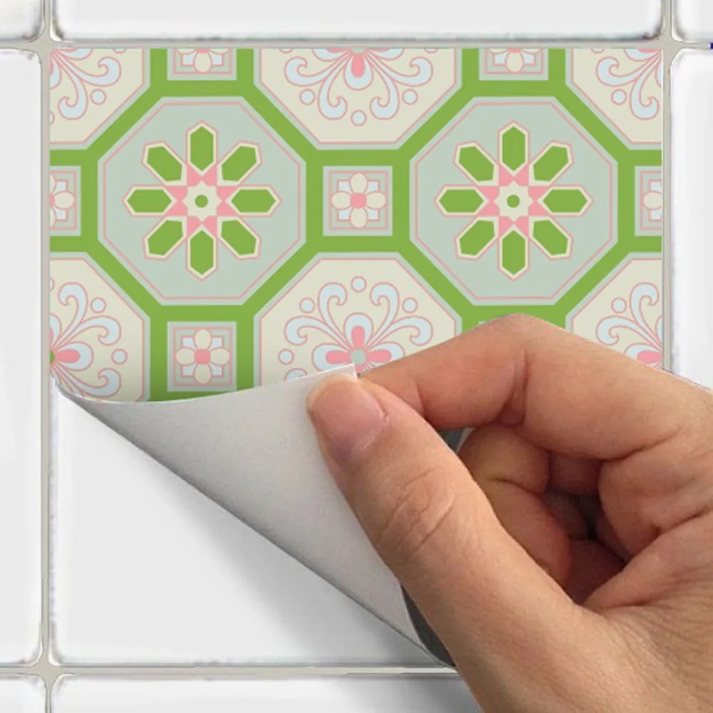 Set 9 autocolante Ambiance Shade of Green, 10 x 10 cm