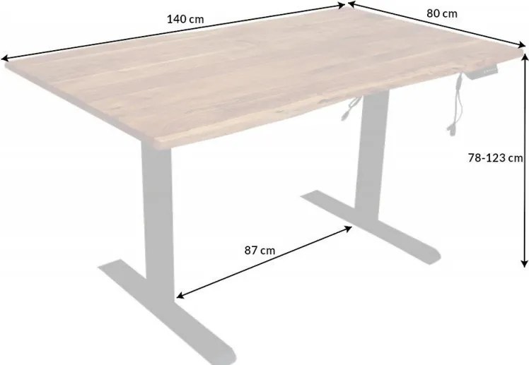 Birou cu inaltime reglabila electrica Mammut 140cm, salcam