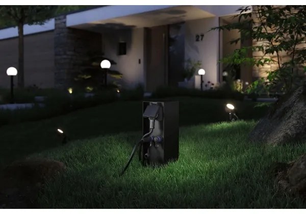 Paulmann 94700 - Stâlp exterior priză RIO 2Z SCHUKO 230V IP44