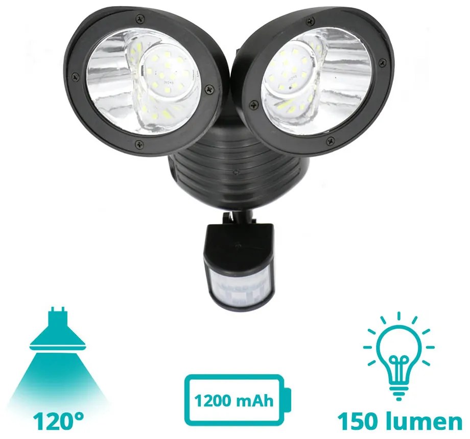 Lampa solara dubla cu senzor de miscare