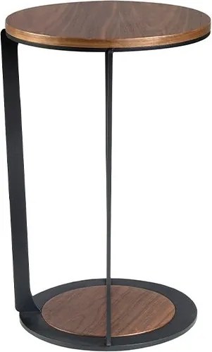 Masuta laterala moderna design LUX Wood and Black, 38cm