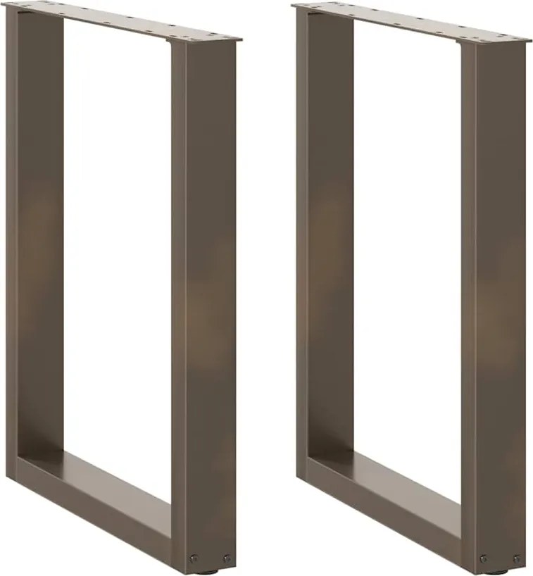 vidaXL Picioare de masă în formă de U, 2 buc., oțel natural, 60 x (72-73) cm
