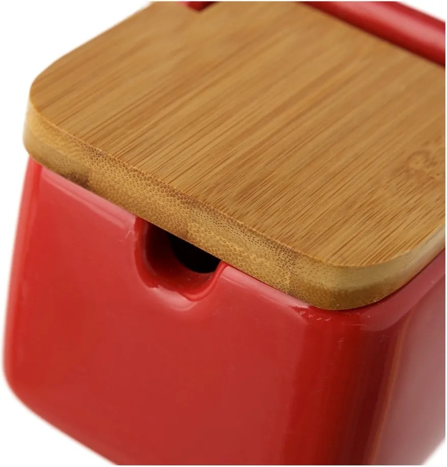 Recipient ceramic pentru sare Casa Selección, 250 ml, roșu