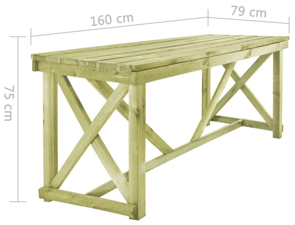 Masa de gradina, 160 x 79 x 75 cm, lemn