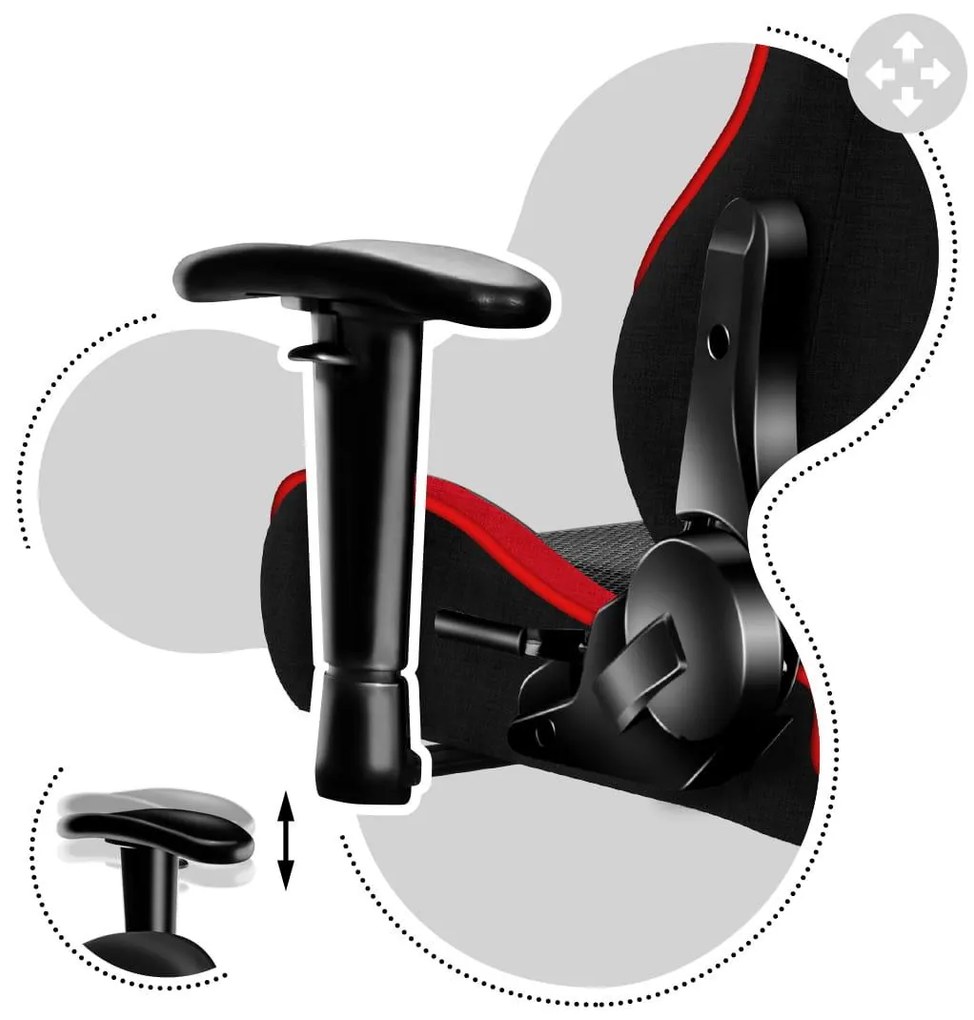 Scaun gaming pentru copii Rover 6 (negru + roșu). 1087548