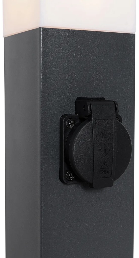 Lampă de exterior gri închis 80 cm cu soclu IP44 - Malios