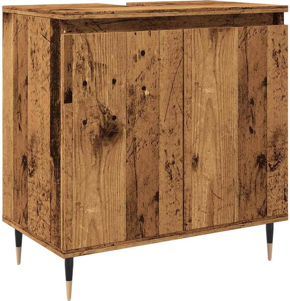 vidaXL Dulap de baie, lemn vechi, 58x33x60 cm, lemn prelucrat