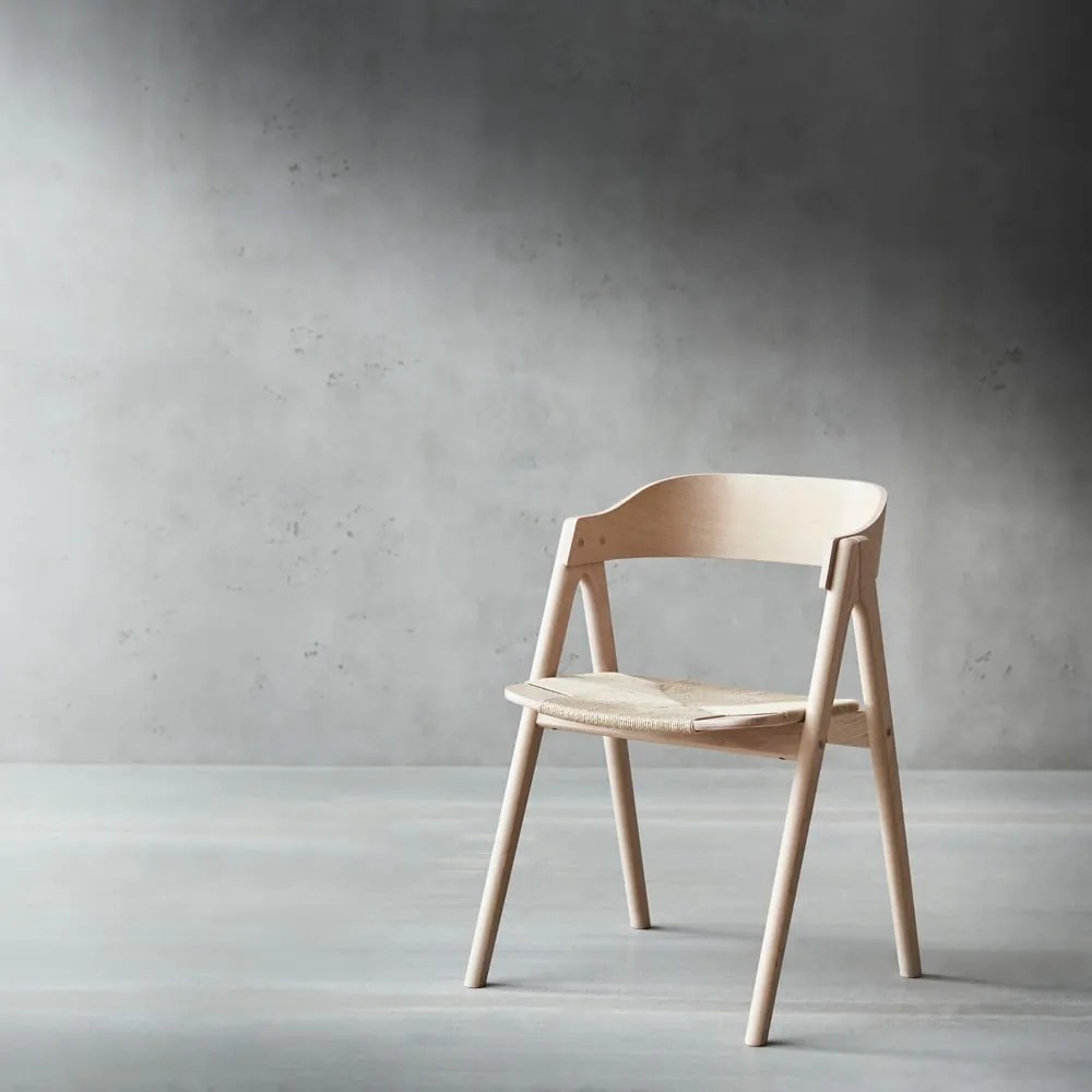 Scaun din lemn de fag și șezut din ratan Findahl by Hammel Mette, natural