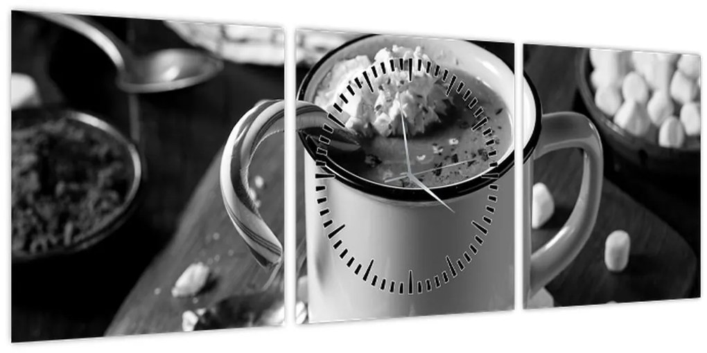 Tablou - Ciocolată caldă de Crăciun (cu ceas) (90x30 cm)