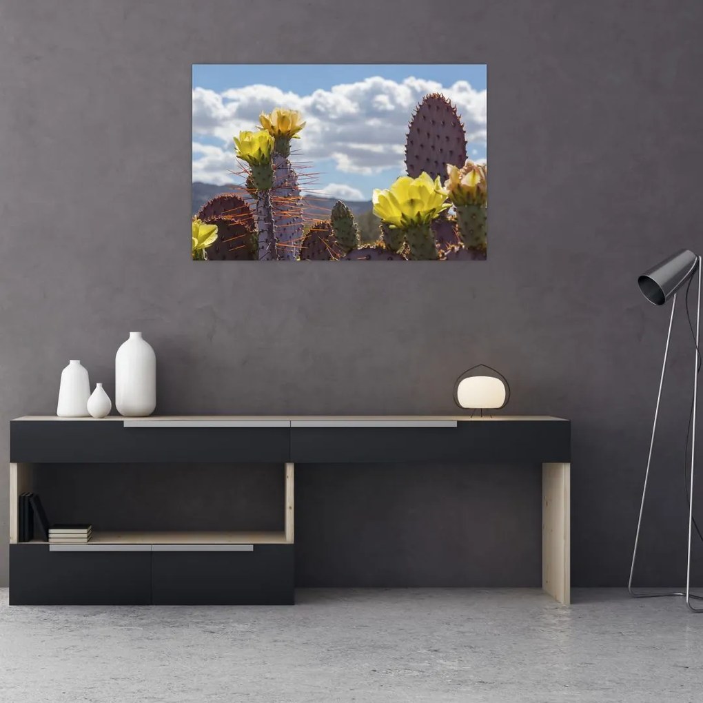 Tablou cu floarea de cactus Opunție (90x60 cm)