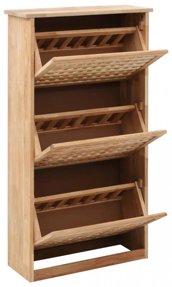 Dulap depozitare pantofi, 55 x 20 x 104 cm, lemn masiv de nuc
