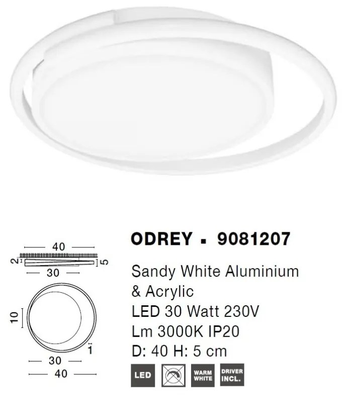 Plafoniera LED design slim ODREY 40cm