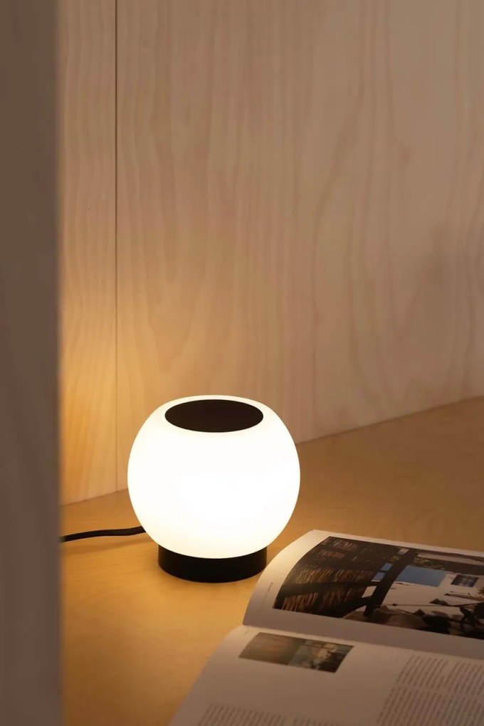 Veioza LED stil minimalist MOY negru, opal