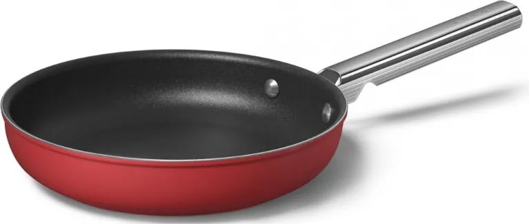 Tigaie cu capac SMEG CKFF2401RDM, 1,9 l, Ø24 cm, Acoperire cu teflon, Pana la 250°C, fără PFAS, Inductie, Rosu