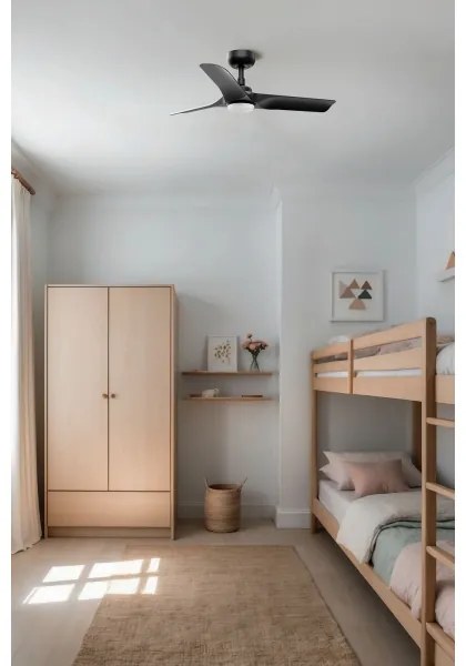 Ventilator LED dimabil de tavan FARO 33825WT-1TW HEY S LED/10W/230V negru d. 90 cm WT + telecomandă