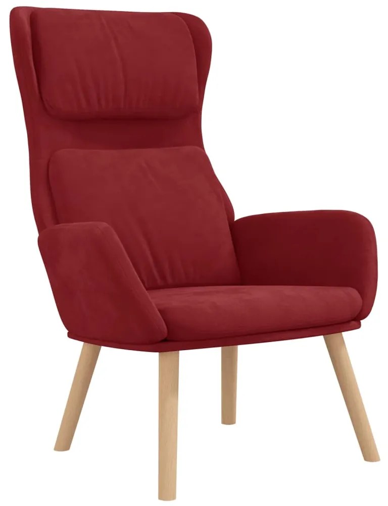 341356 vidaXL Scaun de relaxare, roșu vin, catifea