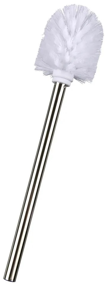 Perie WC cu mâner din oțel inoxidabil Wenko, alb