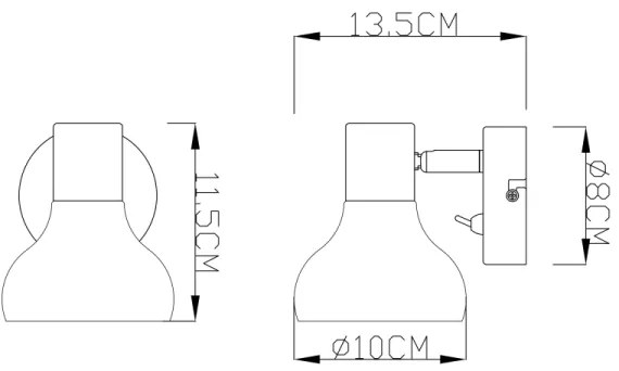 Globo 54921-1 - Aplică perete spot LOTHAR 1xE14/40W/230V