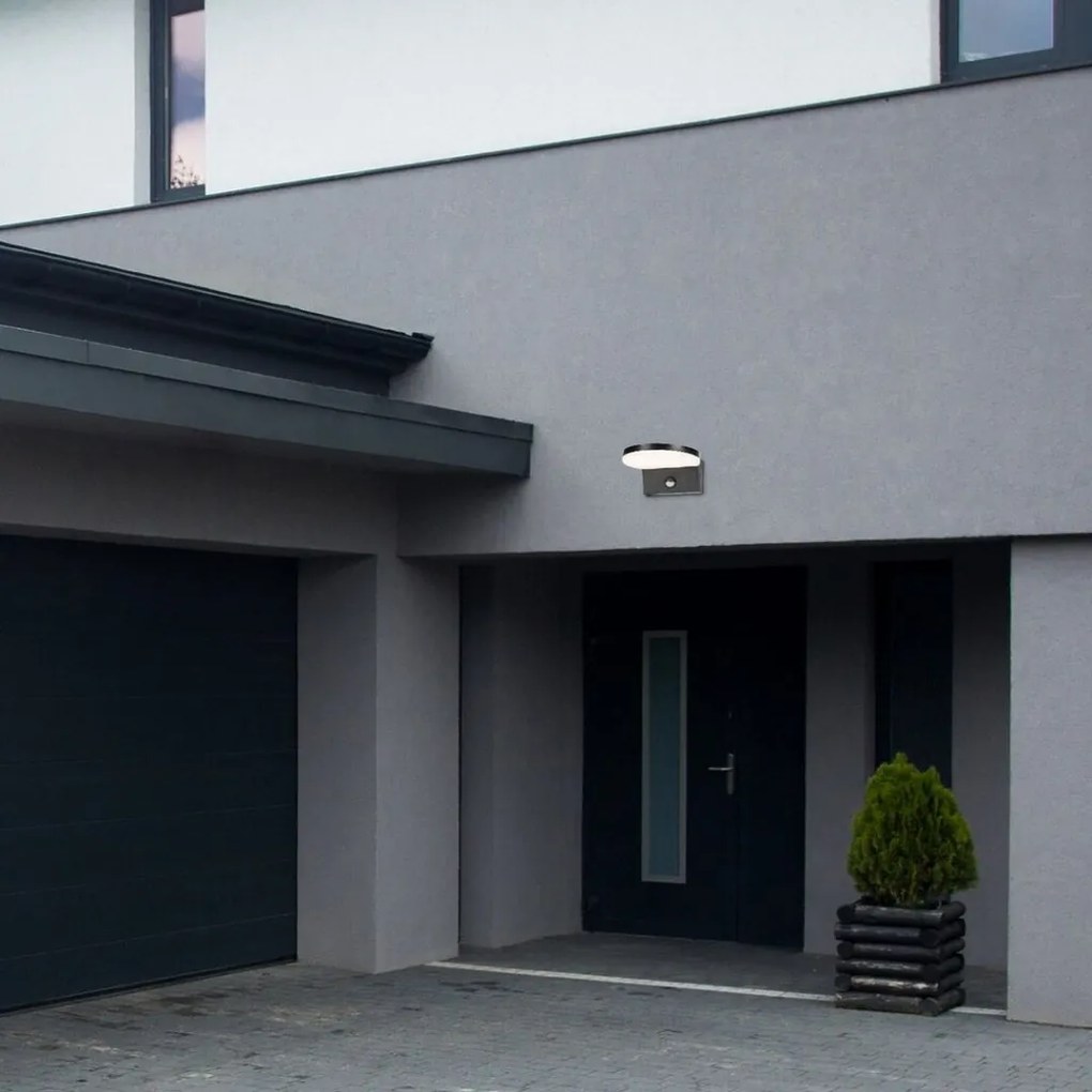Aplica exterior LED, Senzor de miscare, Protectie IP54, Batida, negru