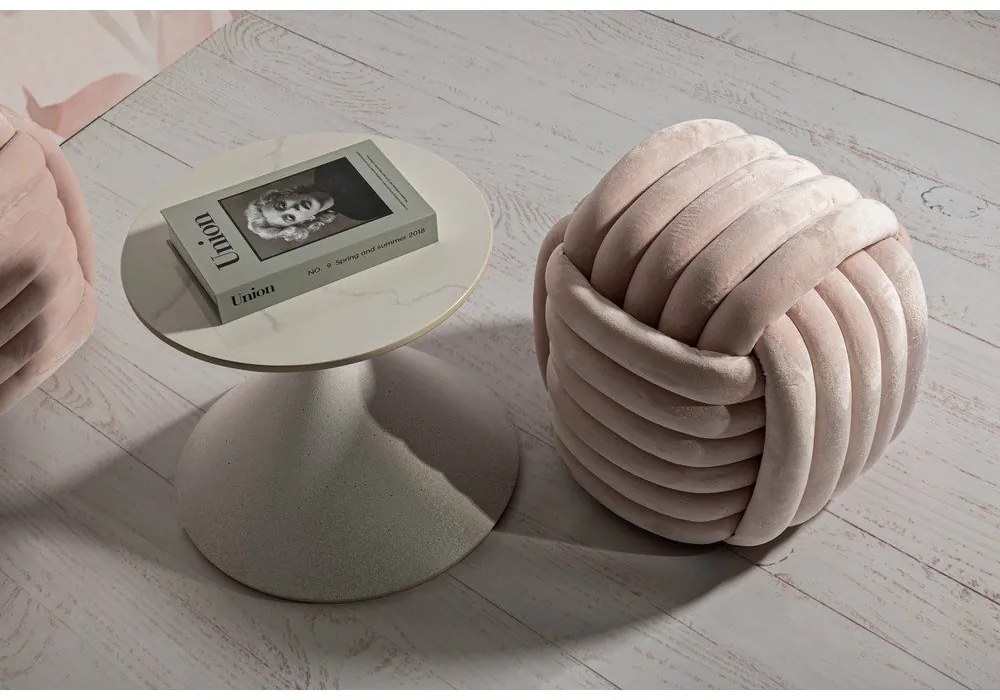 Măsuță auxiliară rotundă cu blat ceramic ø 45 cm Fush – Mauro Ferretti