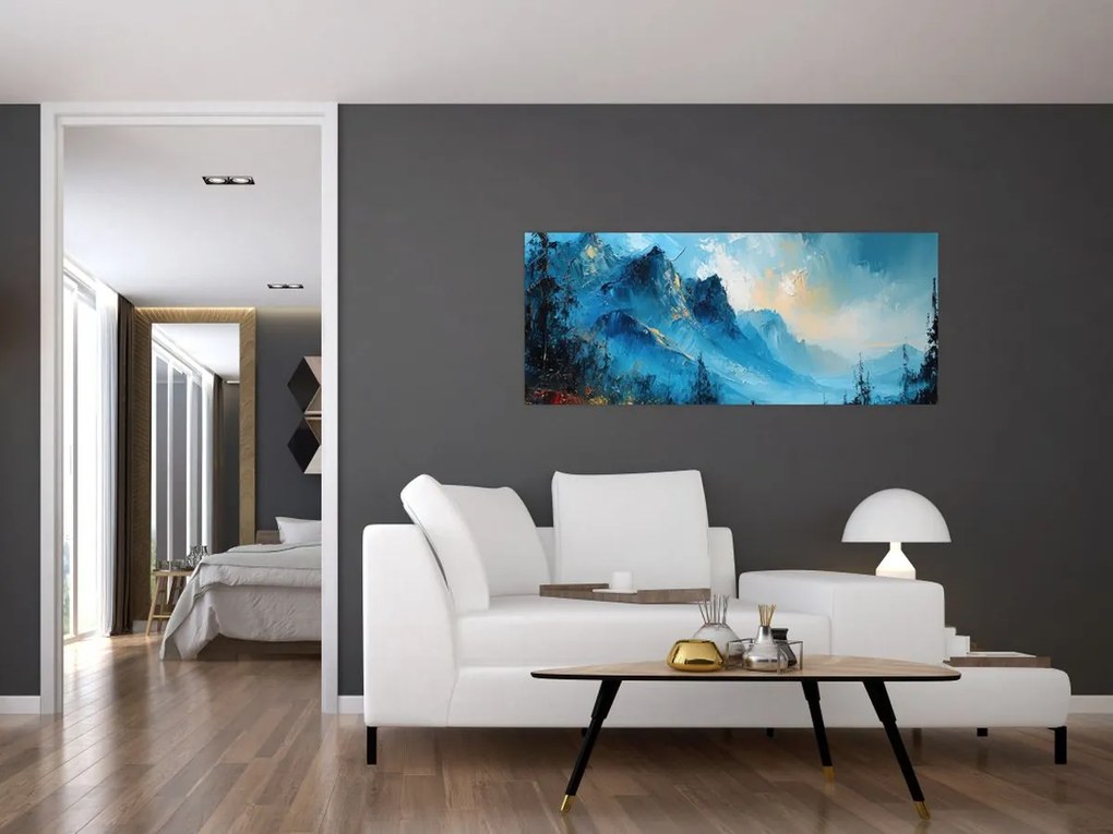 Tablou - Pictura munților (120x50 cm)