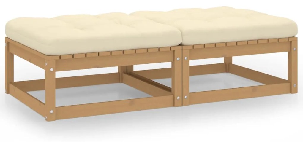 vidaXL Taburete de grădină cu perne, 2 buc., lemn masiv de pin