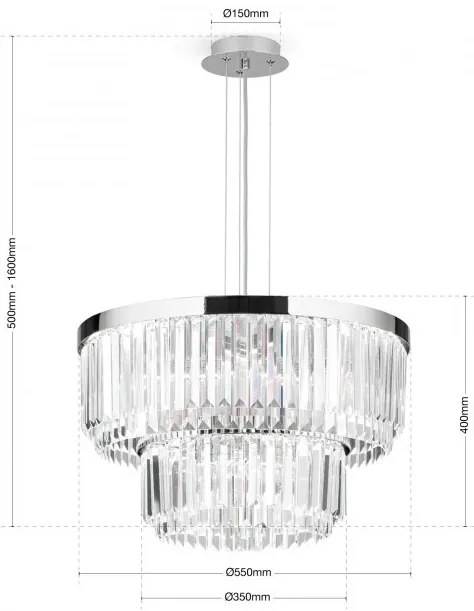 Candelabru, Lustra LED design LUX PRISM, chrome