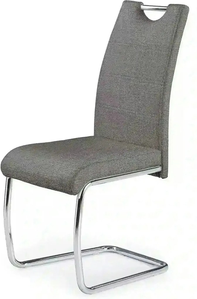 Scaun bucatarie K349, gri/crom, stofa clasica/metal, 42X60X97 CM
