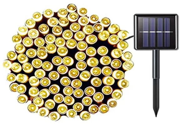 Instalatie solara liniara, bec clar, alb cald, 10 metri