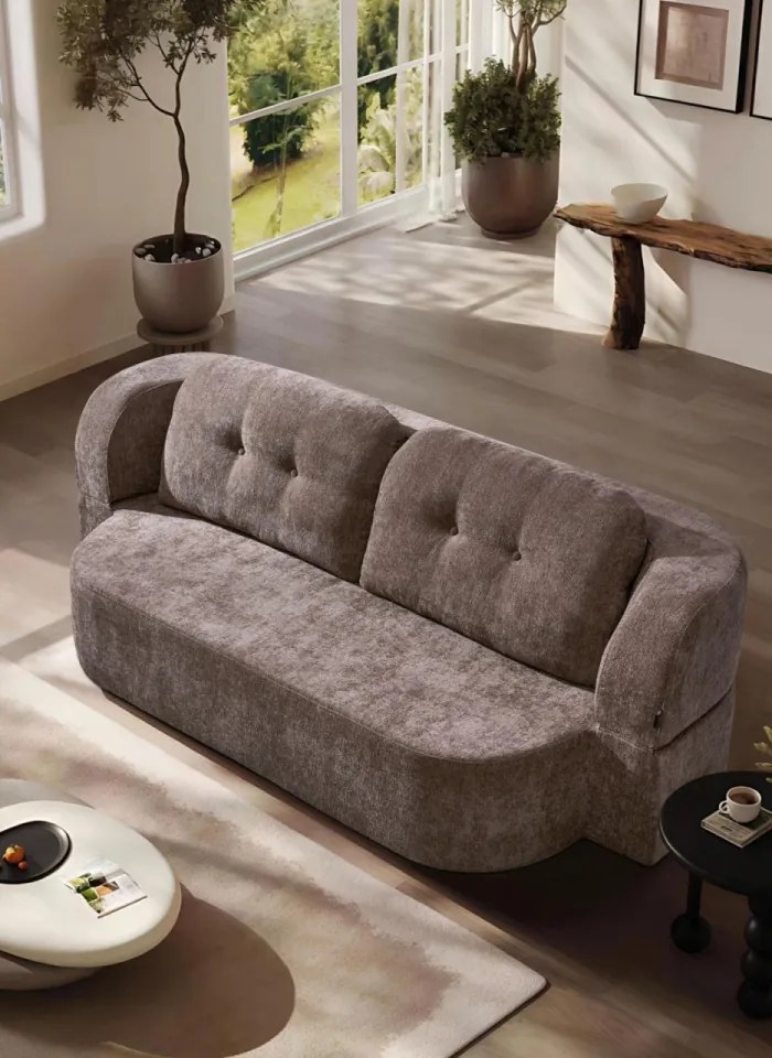 Canapea extensibilă din spumă cu memorie – 200x100x70 cm – design modern și funcțional (Culoare: Caramiziu)