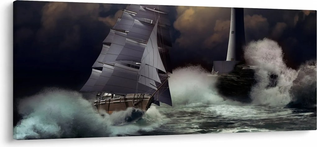 Tablou - Vapor în furtună (120x50 cm)
