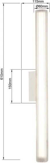 Iluminare LED pentru oglindă de baie LINEA, 12 W, 230 V, 3000/4000/6000 K, IP44, 61 cm, alb