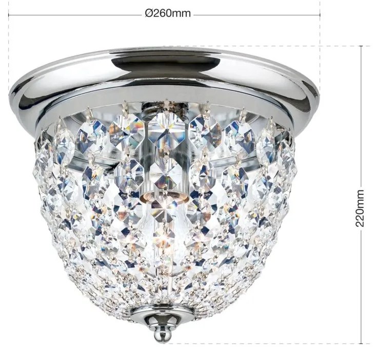 Plafoniera cristal Asfour design elegant lux PLAFOND D-26cm crom