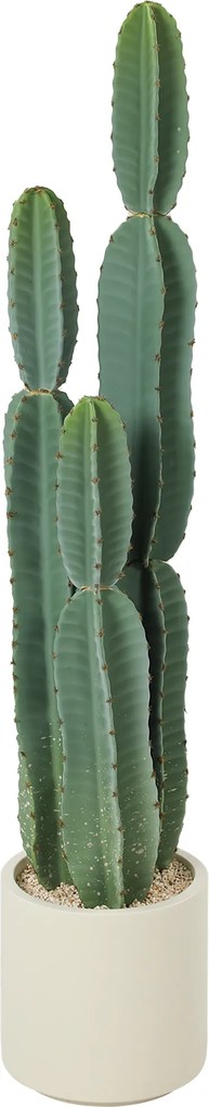 HOMCOM Plantă artificială cactus cu 3 tulpini din EVA, cu ghiveci din PP, decor pentru living, 25 x 25 x 111 cm, verde | Aosom Romania