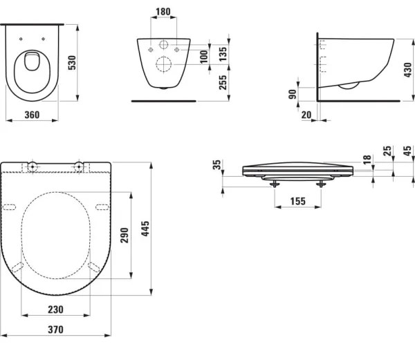 LAUFEN H8669530000001 - WC suspendat PRO + capac WC SoftClose PRO