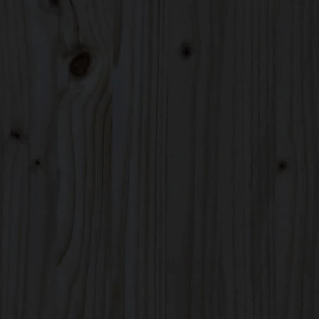 Jardiniera, negru, 245,5x44x75 cm, lemn masiv de pin