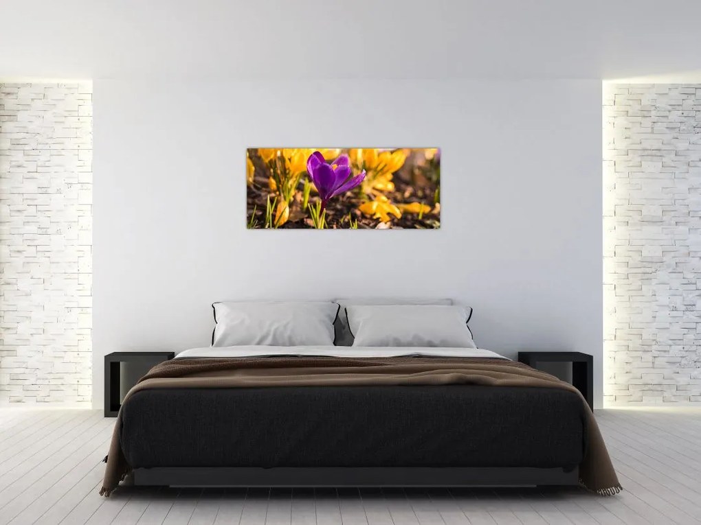 Tablou cu floare violetă (120x50 cm)
